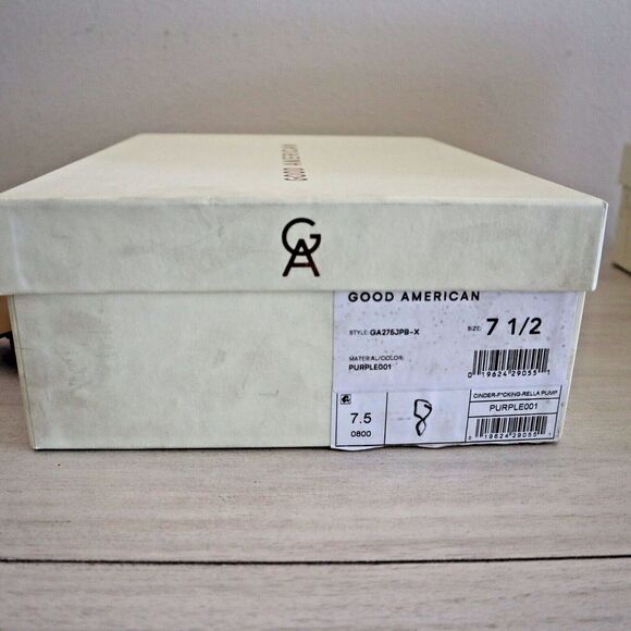 Good American Sz 7.5 Purple Cinder-F*cking-Rella Jeweled Stiletto Pumps $195 - Picture 11 of 13